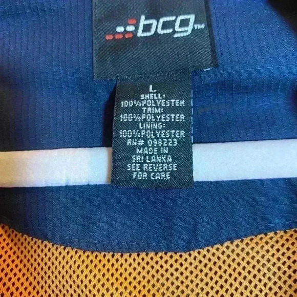 Mens BCG blue hooded windbreaker jacket with lining men’s size large NWOT - Picture 5 of 8